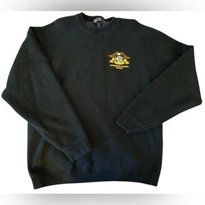 Harley Owners Group Black Crewneck Sweater with Ribbed Cuffs
